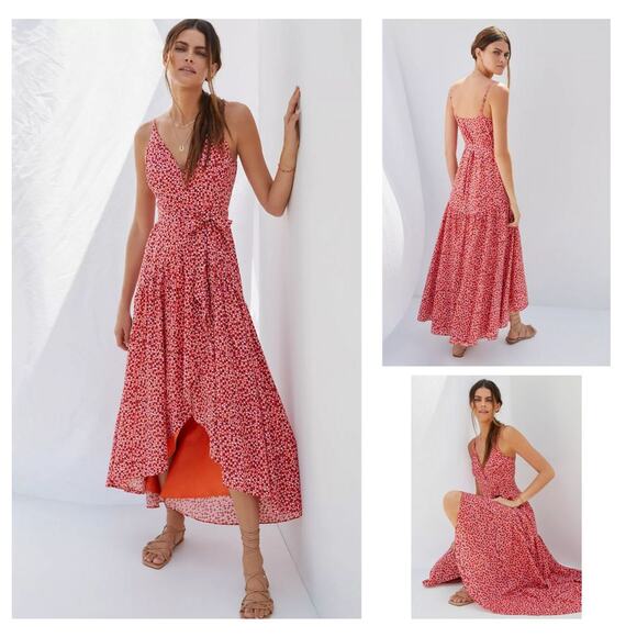 NWT Anthropologie Hutch Flutter Wrap Midi Dress - Large - Picture 2 of 10